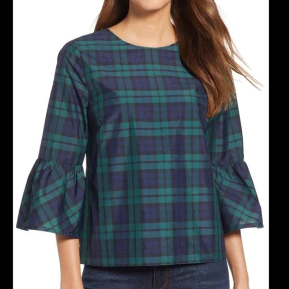 Vineyard Vines Blackwatch plaid Blouse. Size 8. Excellent like new condition.